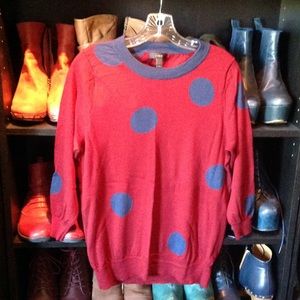 Large polka dot merino wool sweater